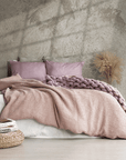 Linen pillowcase Waffle Lightcoral