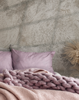 Linen bedding set Waffle Lightcoral